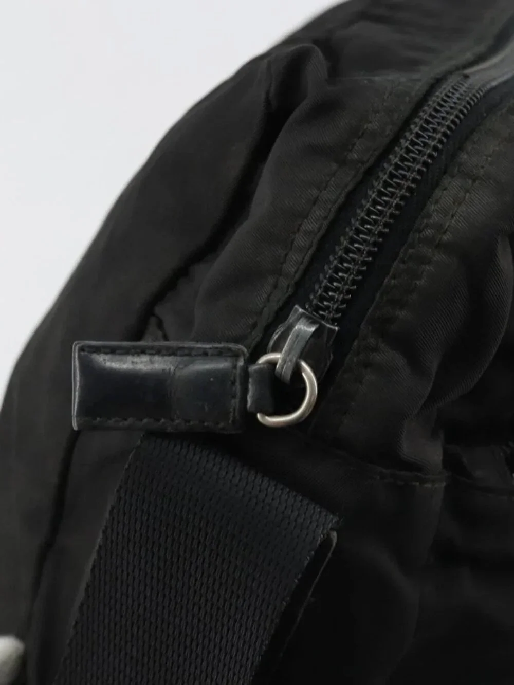 PRADA Shoulder Bag Nylon Black Silver Auth ka4043